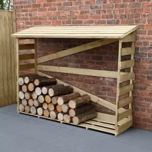 Image of 5'8 x 2' Forest Slatted Log Store (1.7m x 0.57m) - Large - Pressure Treated