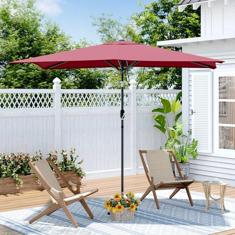Image of Breeins Waterproof Rectangular Parasol for Outdoor Red unisex One size