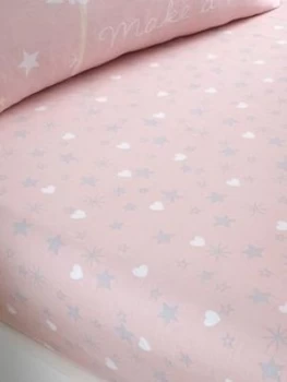 Image of Catherine Lansfield Catherine Lansfield Make A Wish Glow In The Dark Fitted Sheet - Single