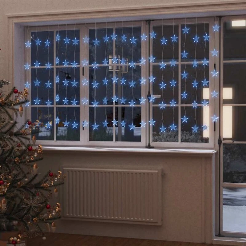 Image of VIDAXL LED Star Curtain Fairy Lights 500 LED Blue 8 Function Vidaxl 8720286434307