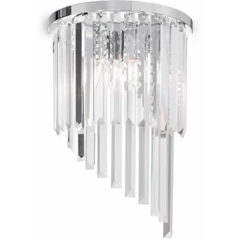 Image of Ideal Lux Lighting - Ideal Lux Carlton - 3 Light Wall Light Chrome, E14