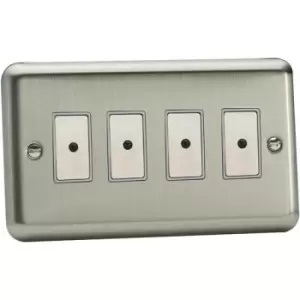 Image of Varilight 4-Gang V-Pro Eclique2 Touch/Remote Control LED Dimmer - Brushed Chrome - JSE104