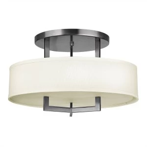 Image of 3 Light Semi Flush Ceiling Light Antique Nickel, E27