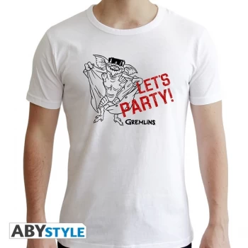 Image of Gremlins - "Let's Party Mens XL SS New Fit - White