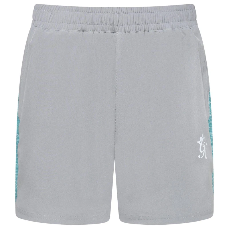 Image of Gym King Mens Energy Space Dye Performance Gym Shorts Grey/Ocean Blue male 2X Large