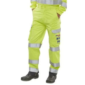 Image of Click Arc High Visibility 48" Waist with Regular Leg Safety Trousers Saturn YellowNavy