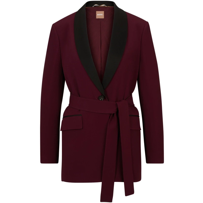 Image of Boss Womens Lightweight Half Zip Blazer Open Red female 6 (XS)