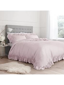 Image of Catherine Lansfield Relaxed Frill 200 Thread Count Duvet Set - Db