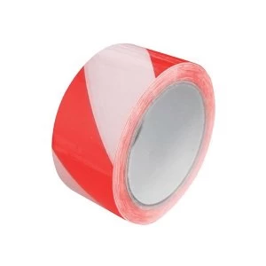 Image of Faithfull Laminated Self-Adhesive Hazard Tape Red/White 50mm x 33m