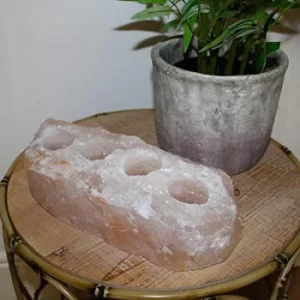 Image of Hestia Rock Salt Multiple Tealight Holder Holds 4 Tealights