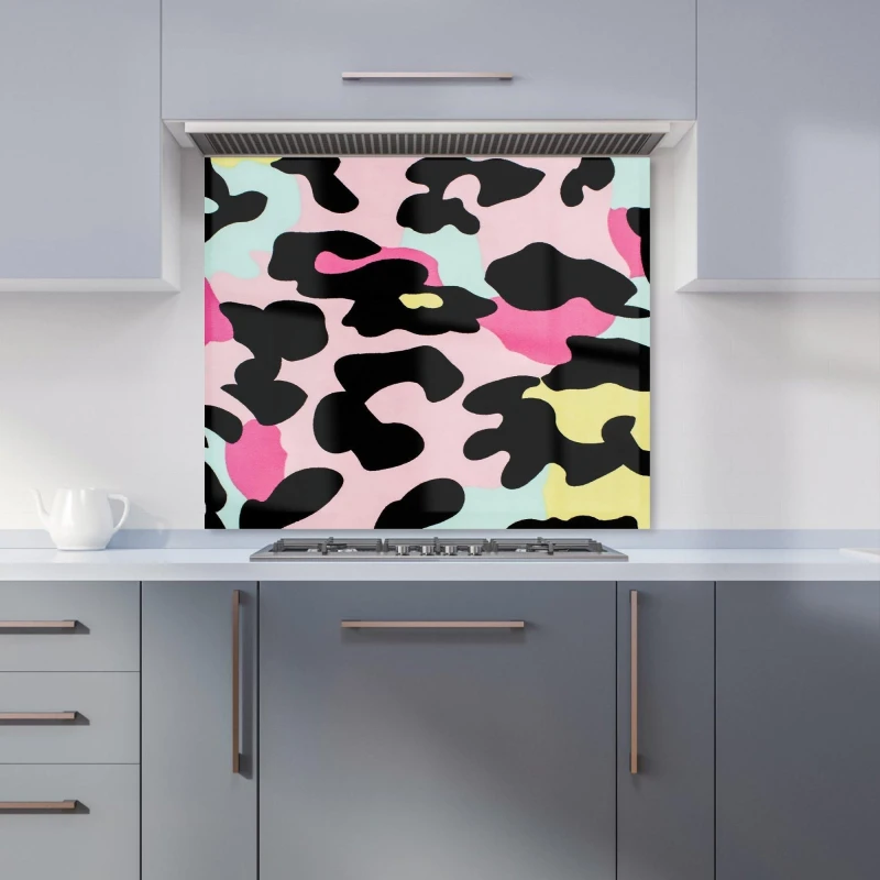 Image of Warren Reed - Designer Colourful Leopard Print Kitchen Splashback in Pink Size: 600mm x 650mm Pink Unisex 600mm x 650mm
