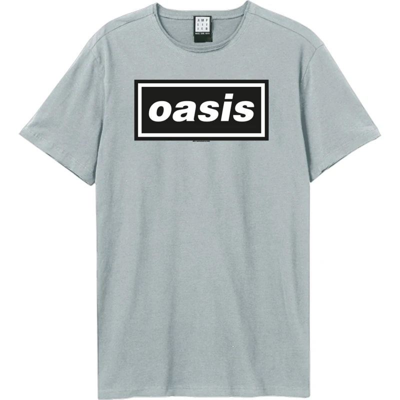 Image of Amplified Amplified Men Oasis Logo T-Shirt in Pale Blue Size: X-Small Pale Blue XS Male 5063852059324
