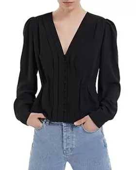 Image of The Kooples Romantic Crepe Pleated Top