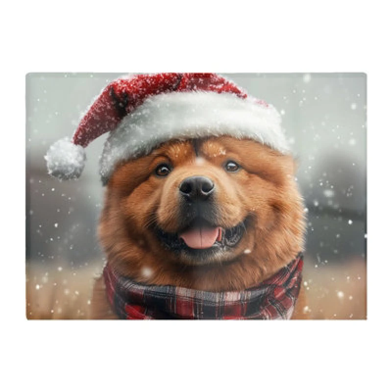 Image of Warren Reed Designer Snowy Christmas Chow Glass Chopping Board