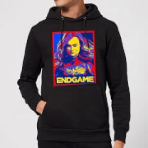 Image of Avengers Endgame Captain Marvel Poster Hoodie - Black - S