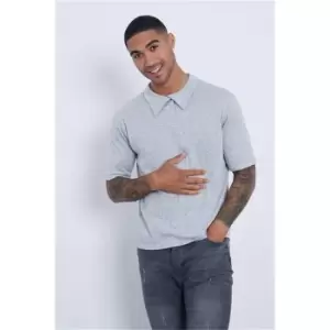 Image of I Saw It First Soft Knit Polo Top - Grey