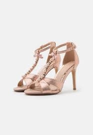 Image of Head Over Heels by Dune Pink 'Melodiee' Mid Stiletto Heel Ankle Strap Sandals - 3