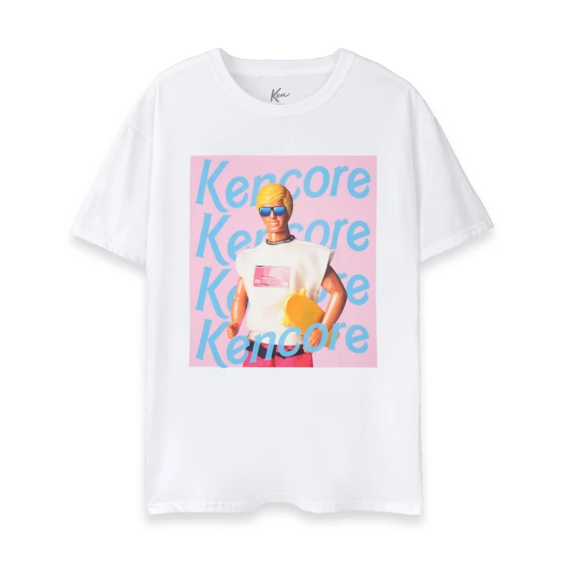 Image of Barbie Men Short Sleeved T-Shirt in White Size: Medium White M Male 5063203031719