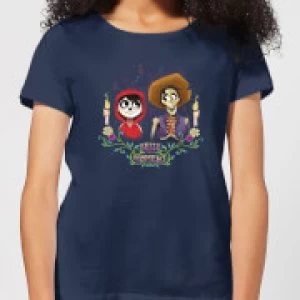 Image of Coco Miguel And Hector Womens T-Shirt - Navy - M
