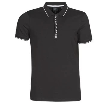 Image of Armani Exchange Placket Detail Polo Shirt Black Size L Men