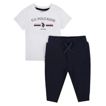 Image of US Polo Assn US Polo Association Rider T Shirt Jogger Set - Blue