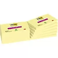 Image of Post-it Super Sticky Notes 655-12SSCY 76 x 127mm 90 Sheets Per Pad Yellow Rectangle Plain Pack of 12