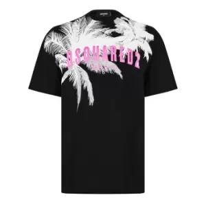 Image of DSQUARED2 Palm Slouch T Shirt - Black