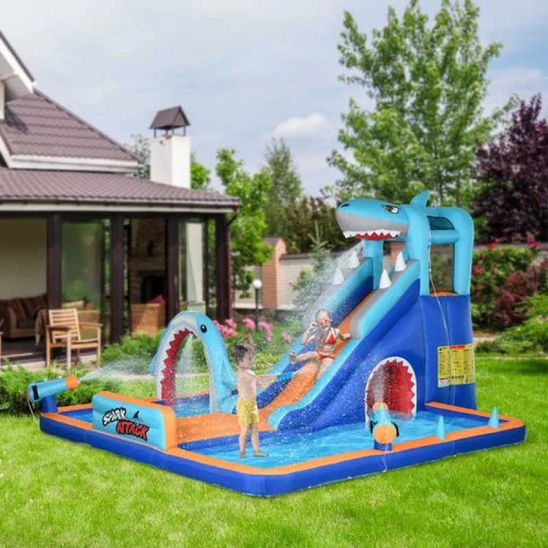 Image of Outsunny 6 In 1 Kids Bouncy Castle W/ Slide, Pool, Trampoline, Multi 346-006V70MX