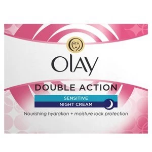 Image of Olay Double Action Sensitive Night Cream Moisturiser 50ml