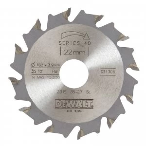 Image of DEWALT Extreme Biscuit Jointer Saw Blade 102mm 12T 22mm