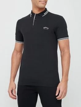 Image of Hugo Boss Athleisure Paul Curved Logo Polo Shirt Black Size M Men