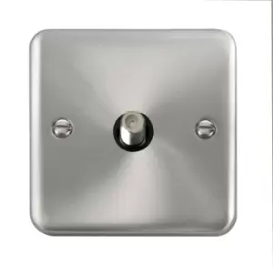 Image of Click Scolmore Deco Plus Satin Chrome 1 Gang Satellite Outlet With Black - DPSC156BK