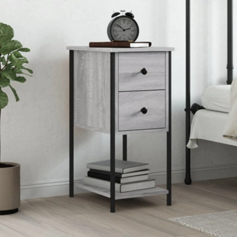 Image of Vidaxl Bedside Cabinet Grey Sonoma 32X42X70 Cm Engineered Wood