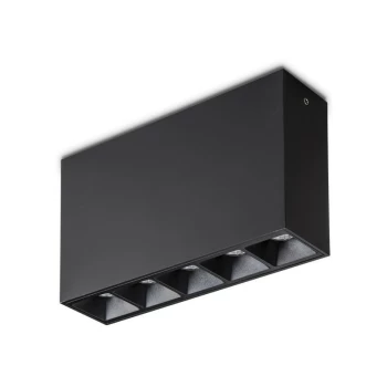 Image of Ideal Lux LIKA - Integrated LED 5 Lights Surface Mounted Ceiling Lamp Black 3000K