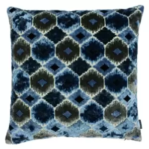 Image of Ares Ikat Jacquard Cushion Blue
