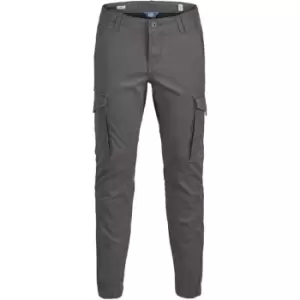 Image of Jack and Jones Paul Flake Slim Stretch Cuffed Cargo Pants Junior - Grey
