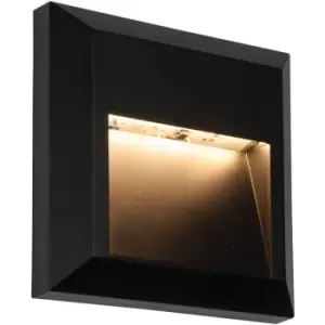 Image of Square IP65 Pathway Guide Light - Indirect 1.1W Warm White LED Black ABS Plastic