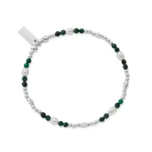 Image of ChloBo Silver Pearl & Malachite Inner Wisdom Bracelet