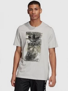 Image of Adidas Originals Camo Graphic T-Shirt - Grey