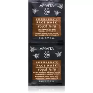 Image of Apivita Express Beauty Royal Jelly revitalising face mask with firming effect 2 x 8 ml