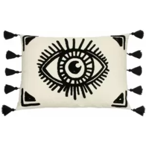 Image of Furn Ashram Eye Cushion Cover (One Size) (White/Black) - White/Black