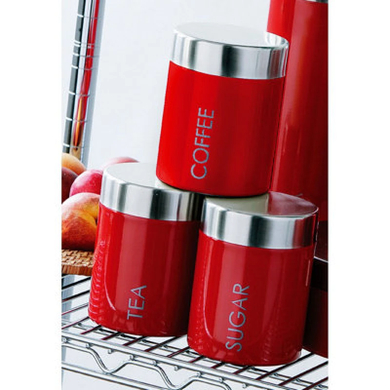 Image of Premier Housewares Maison by Premier Liberty Enamel Coffee Canister Red
