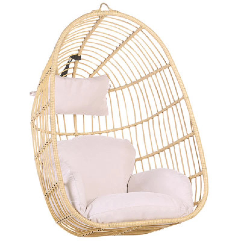 Image of Beliani Hanging Chair Casoli Pe Rattan Natural