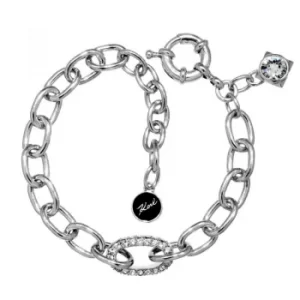 Image of Ladies Karl Lagerfeld Silver Plated Oval Link Bracelet