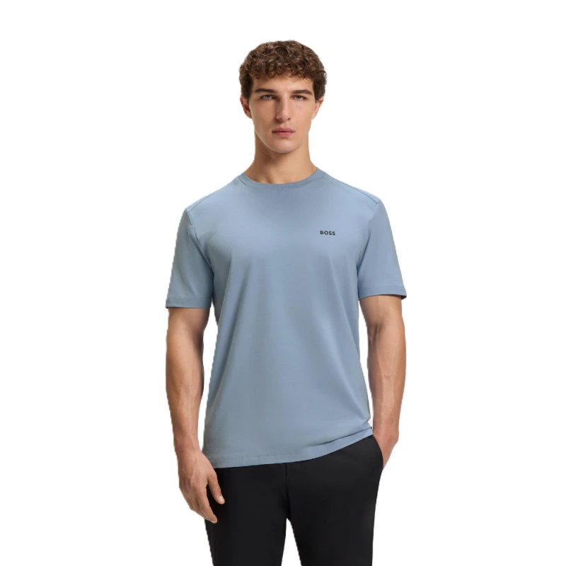 Image of Boss Mens T Tape Short Sleeve Polo Shirt Open Blue male S