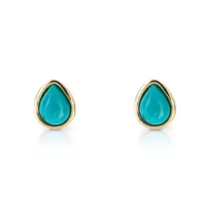 Image of JG Signature Gold Plated December Birthstone Teardrop Stud Earrings