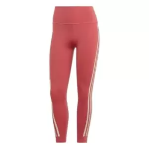 Image of adidas Optime Train Icons 3-Stripes 7/8 Leggings Womens - Wonder Red / Aluminium