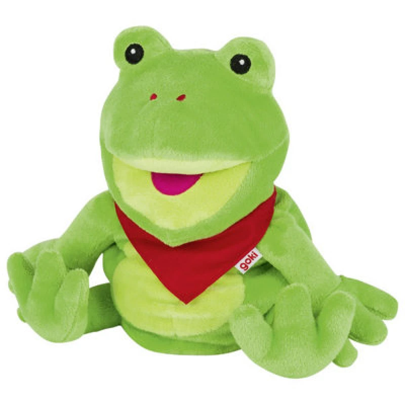 Image of Goki Frog Hand Puppet Soft Plush Figure