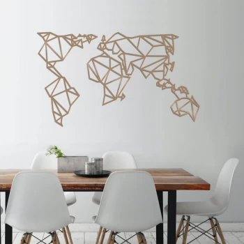 Image of World Map Metal Decor 4 - Copper Copper Decorative Metal Wall Accessory