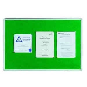 Image of Q-Connect Aluminium Frame Felt Noticeboard 900x600mm Green 54034203